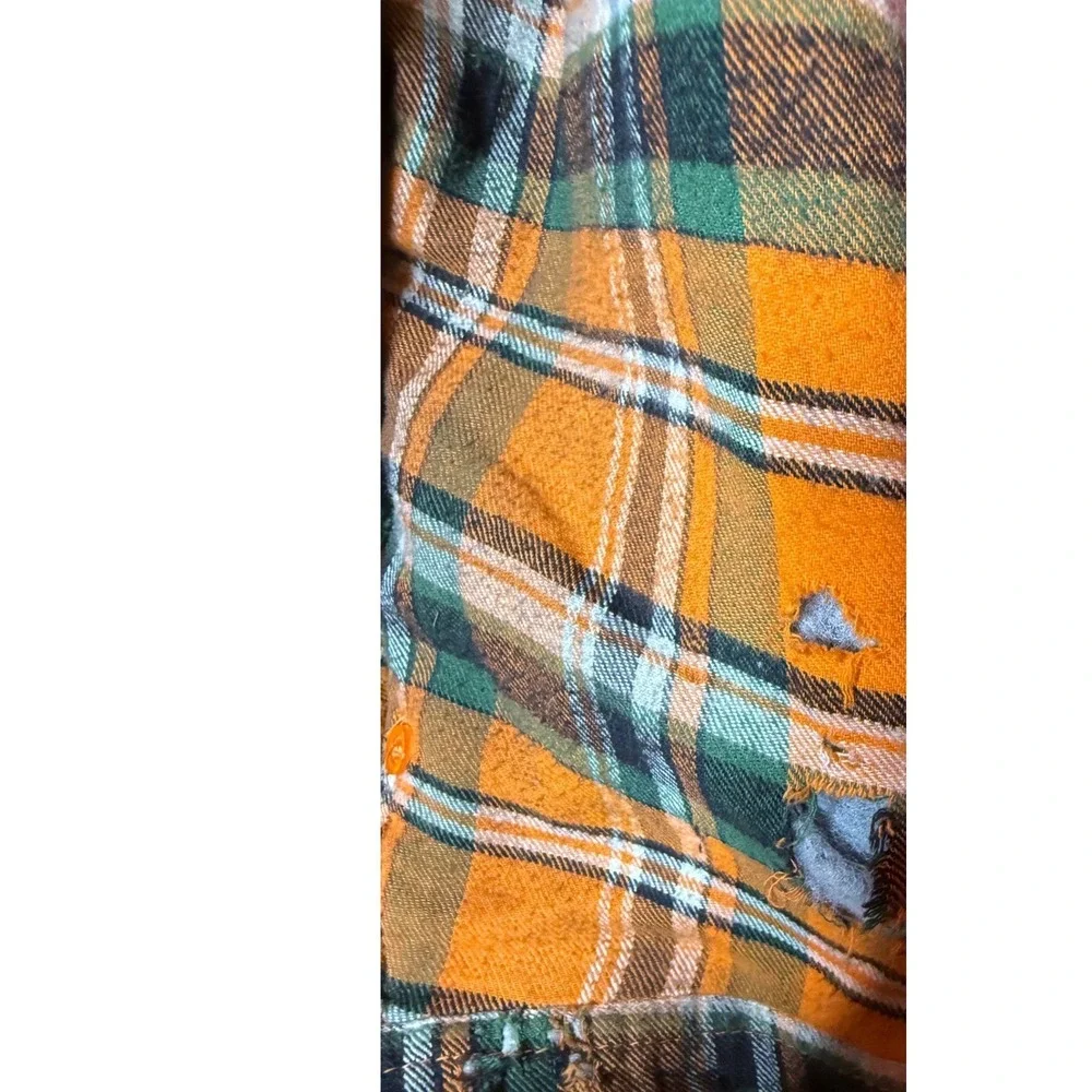 Hillbilly Flannel Co. Men NA Hooded Lined Orange Zip Up Jacket‎ Pocket Tee Shirt